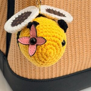 Louis Vuitton Yellow Crochet Bee Keychain